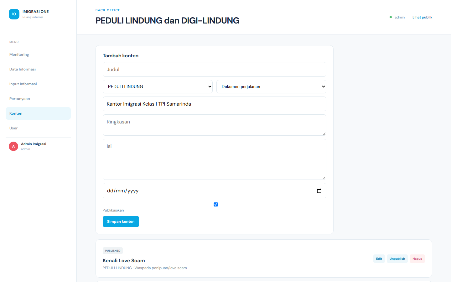 Pengelolaan konten dua pilar